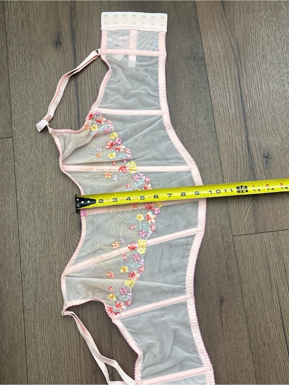 Victoria's Secret Light Pink Floral Embroidered Corset Top - Picture 4 of 5